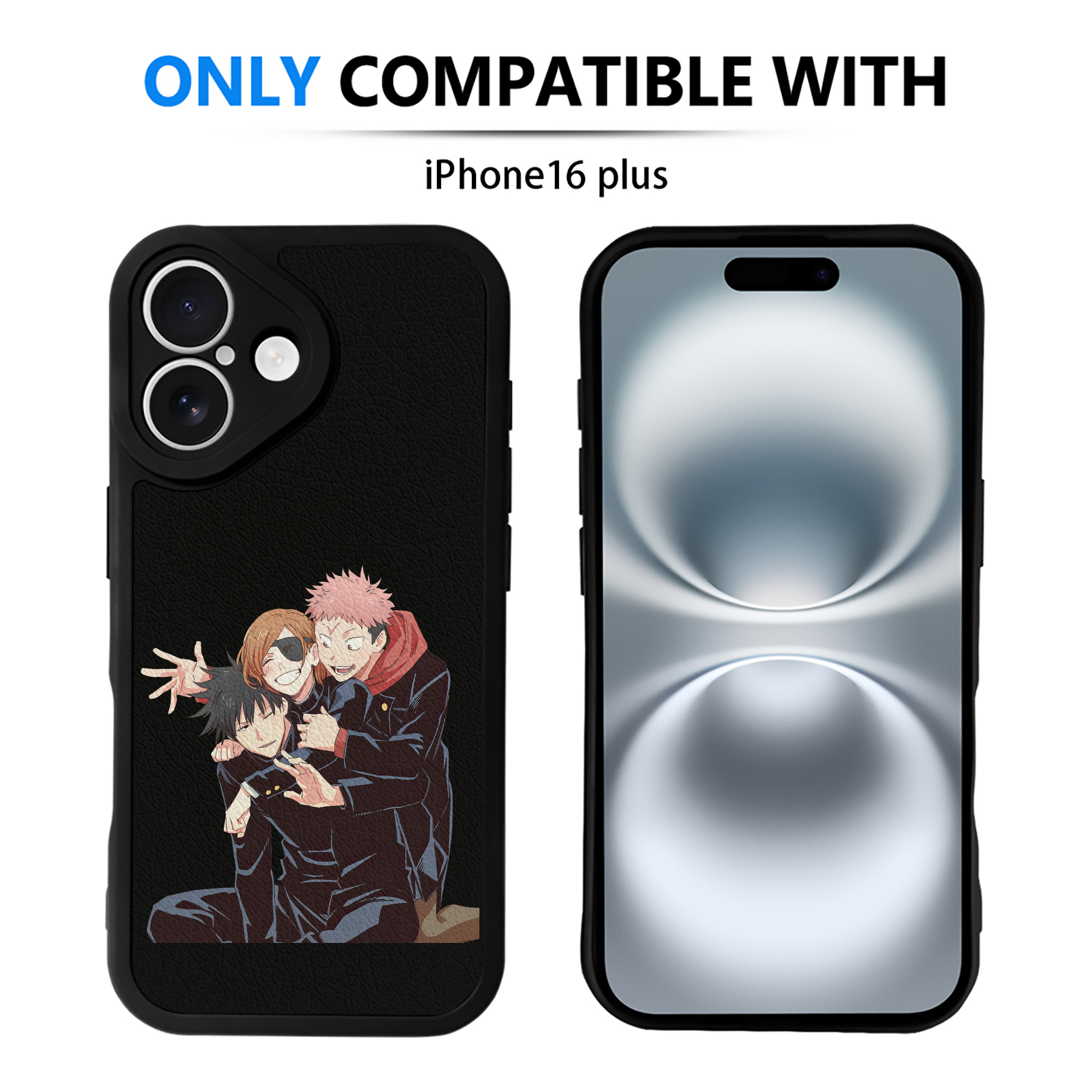 （画像用） 呪術廻戦 Jujutsu Kaisen 【iPhone 16シリーズ対応】シリコンスマホケース（レザー調） 材質：シリコン